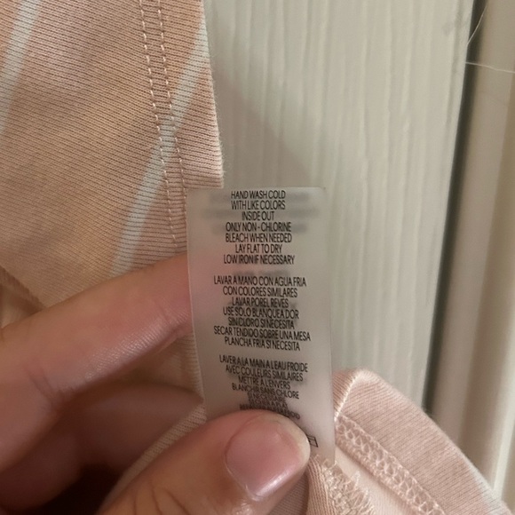 Calvin Klein Sleeveless Pink Stripe Ribbed Top with Silver Button Detail - Picture 9 of 9